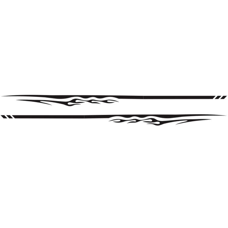 2 PCS/Set D-280 Flame Streak Pattern Car Modified Decorative Sticker(Black)