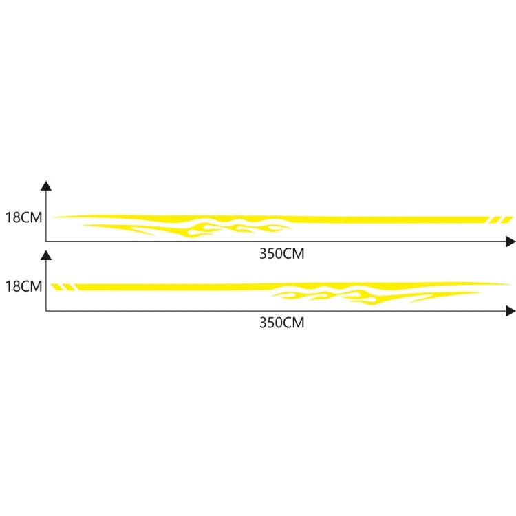 2 PCS/Set D-280 Flame Streak Pattern Car Modified Decorative Sticker(Yellow)