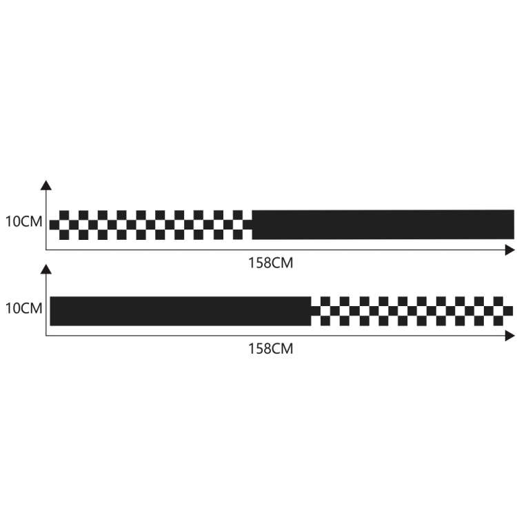 2 PCS/Set D-282 Waistline Pattern Car Modified Decorative Sticker(Black)