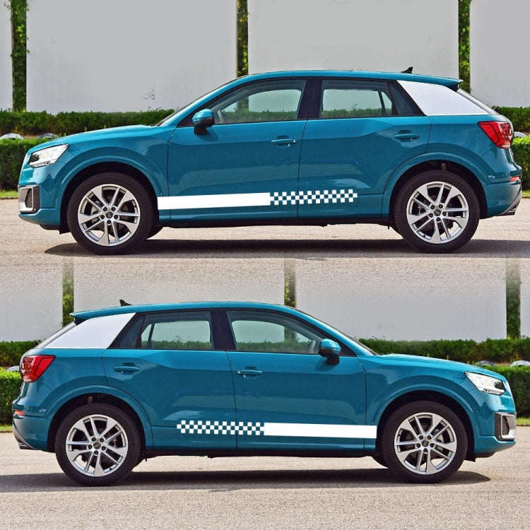 2 PCS/Set D-282 Waistline Pattern Car Modified Decorative Sticker(White)