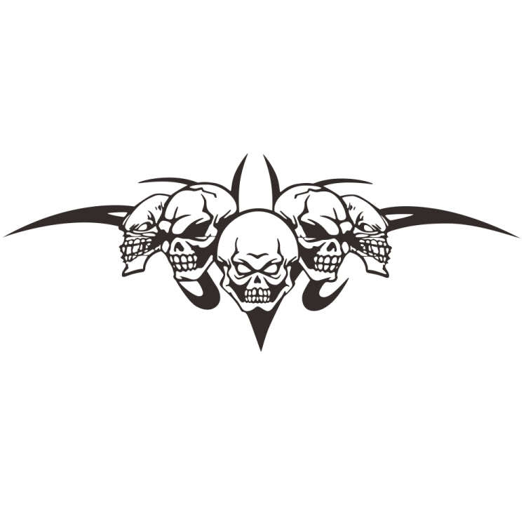 D-299 Skull Pattern Car Modified Hood Decorative Sticker(Black)