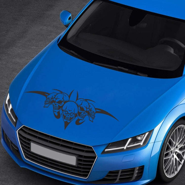 D-299 Skull Pattern Car Modified Hood Decorative Sticker(Black)