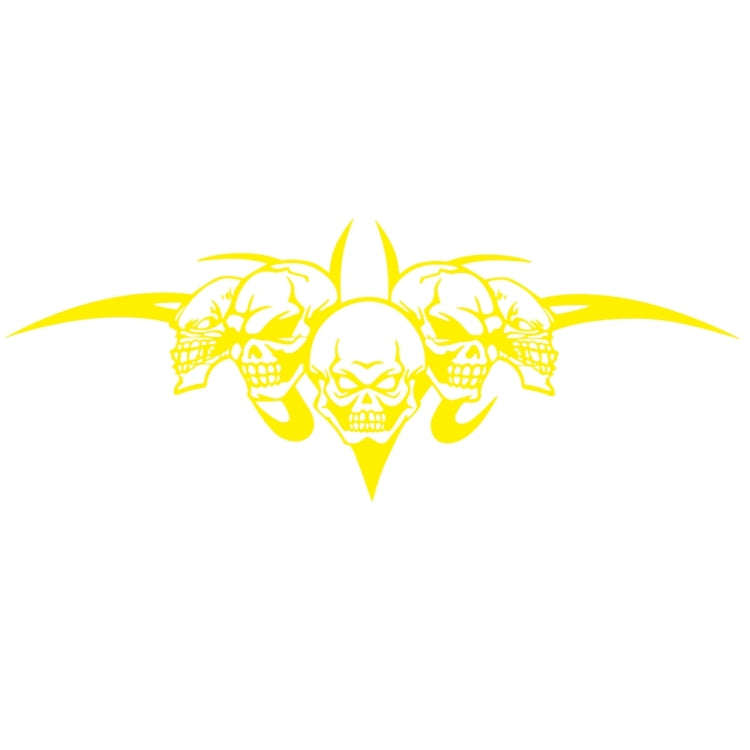 D-299 Skull Pattern Car Modified Hood Decorative Sticker(Yellow)