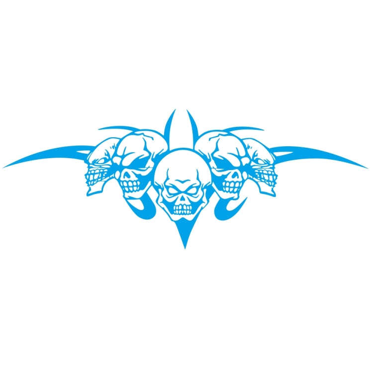 D-299 Skull Pattern Car Modified Hood Decorative Sticker(Blue)