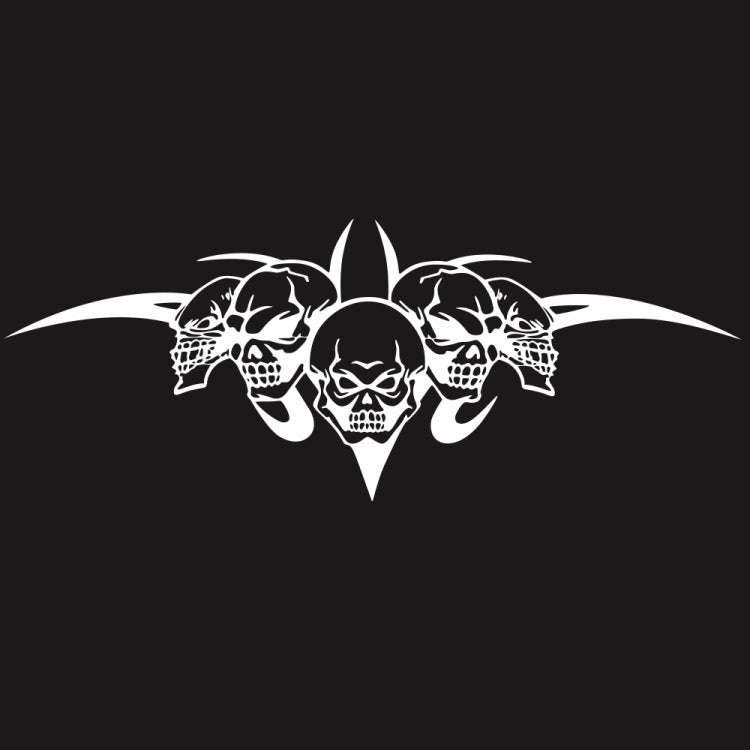 D-299 Skull Pattern Car Modified Hood Decorative Sticker(White)