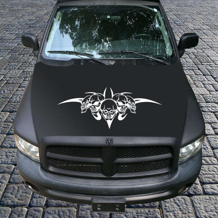 D-299 Skull Pattern Car Modified Hood Decorative Sticker(White)