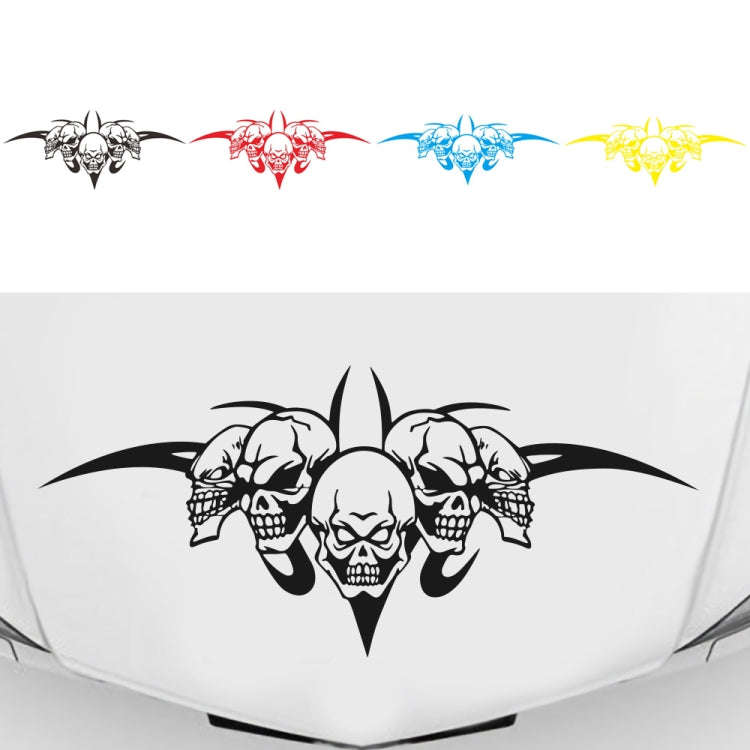 D-299 Skull Pattern Car Modified Hood Decorative Sticker(White)