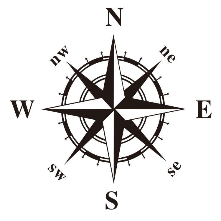 D-366 Compass Pattern Car Modified Decorative Sticker(Black)