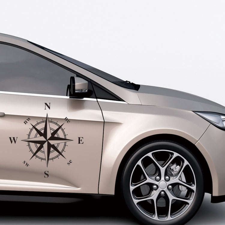 D-366 Compass Pattern Car Modified Decorative Sticker(Black)