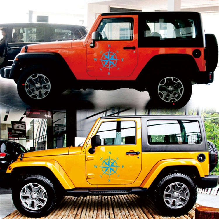 D-366 Compass Pattern Car Modified Decorative Sticker(Blue)