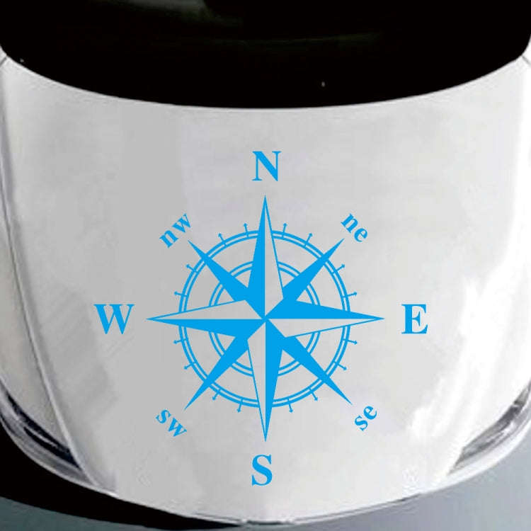 D-366 Compass Pattern Car Modified Decorative Sticker(Blue)