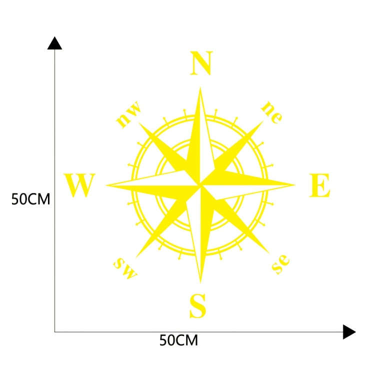D-366 Compass Pattern Car Modified Decorative Sticker(Yellow)