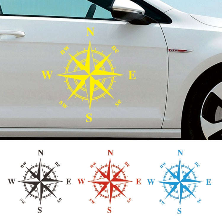 D-366 Compass Pattern Car Modified Decorative Sticker(Yellow)