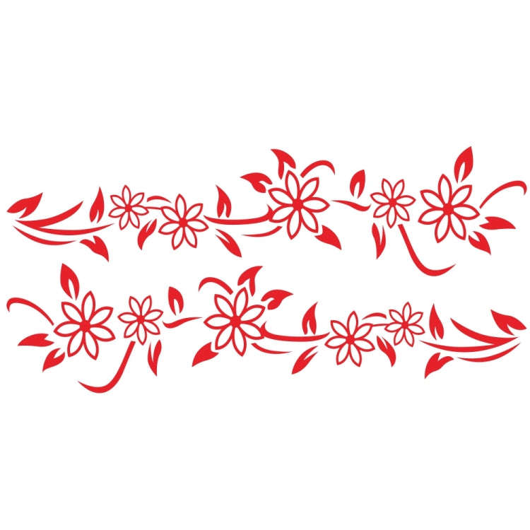 2 PCS/Set D-378 Flower Totem Pattern Car Modified Decorative Sticker(Red)