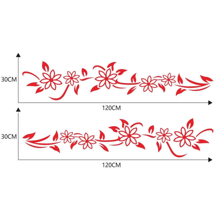 2 PCS/Set D-378 Flower Totem Pattern Car Modified Decorative Sticker(Red)