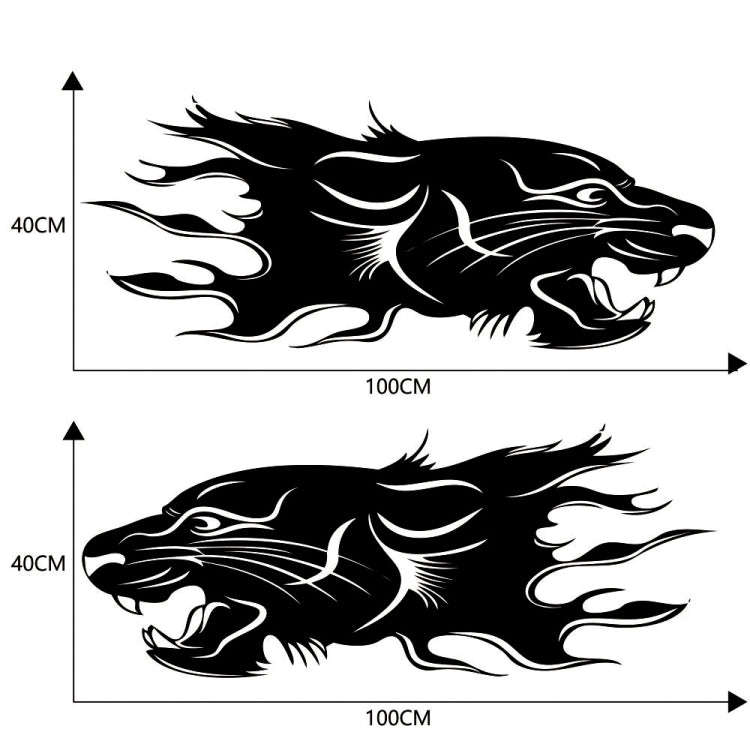 2 PCS/Set D-417 Lion Pattern Car Modified Decorative Sticker(Black)