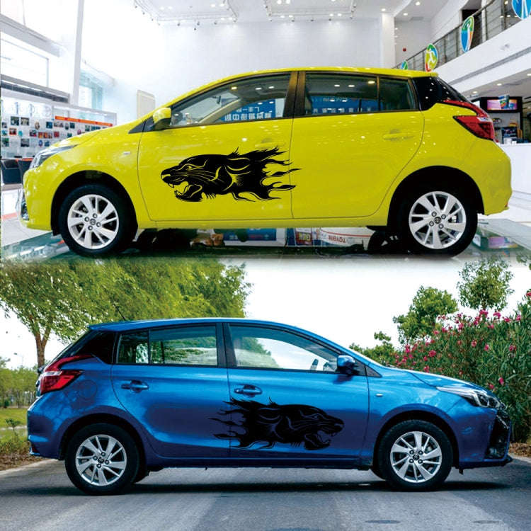 2 PCS/Set D-417 Lion Pattern Car Modified Decorative Sticker(Black)