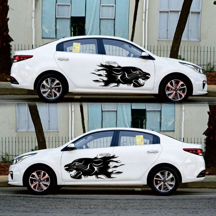 2 PCS/Set D-417 Lion Pattern Car Modified Decorative Sticker(Black)