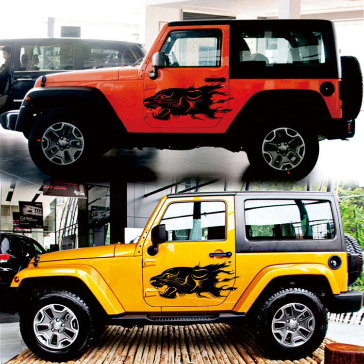 2 PCS/Set D-417 Lion Pattern Car Modified Decorative Sticker(Black)