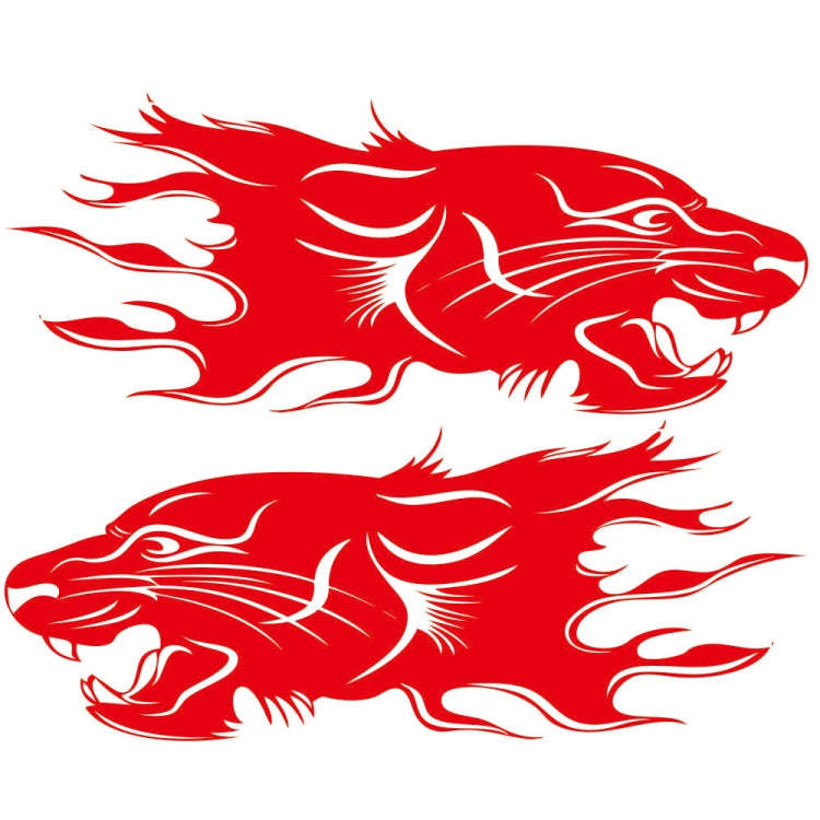 2 PCS/Set D-417 Lion Pattern Car Modified Decorative Sticker(Red)