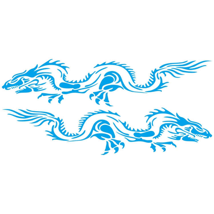2 PCS/Set D-418 Dragon Totem Tribe Pattern Car Modified Decorative Sticker(Blue)