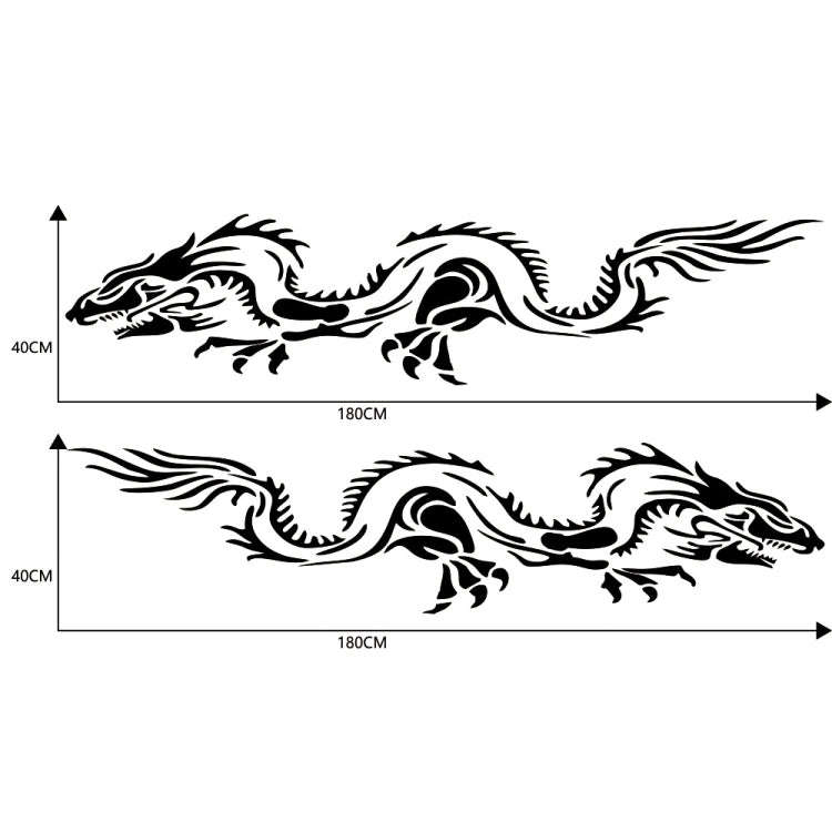 2 PCS/Set D-418 Dragon Totem Tribe Pattern Car Modified Decorative Sticker(Black)