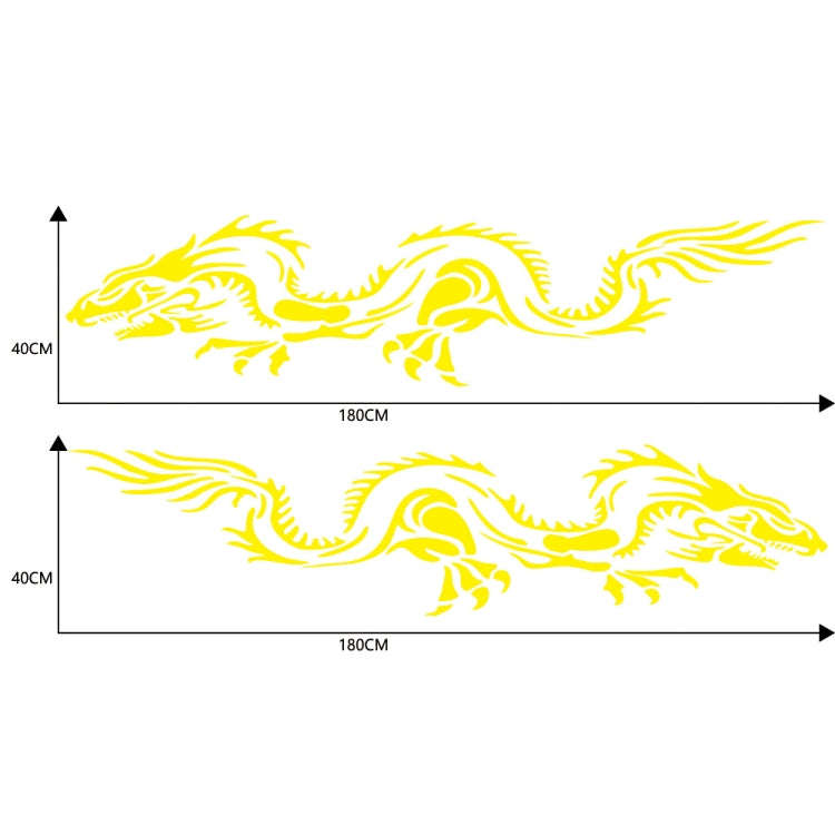 2 PCS/Set D-418 Dragon Totem Tribe Pattern Car Modified Decorative Sticker(Yellow)