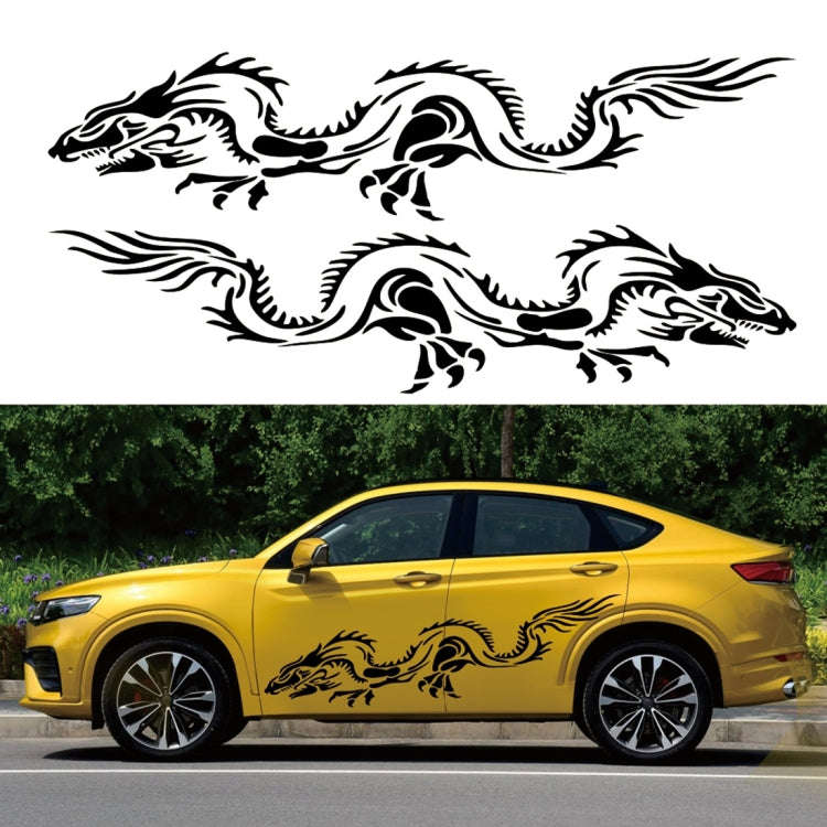 2 PCS/Set D-418 Dragon Totem Tribe Pattern Car Modified Decorative Sticker(Blue)