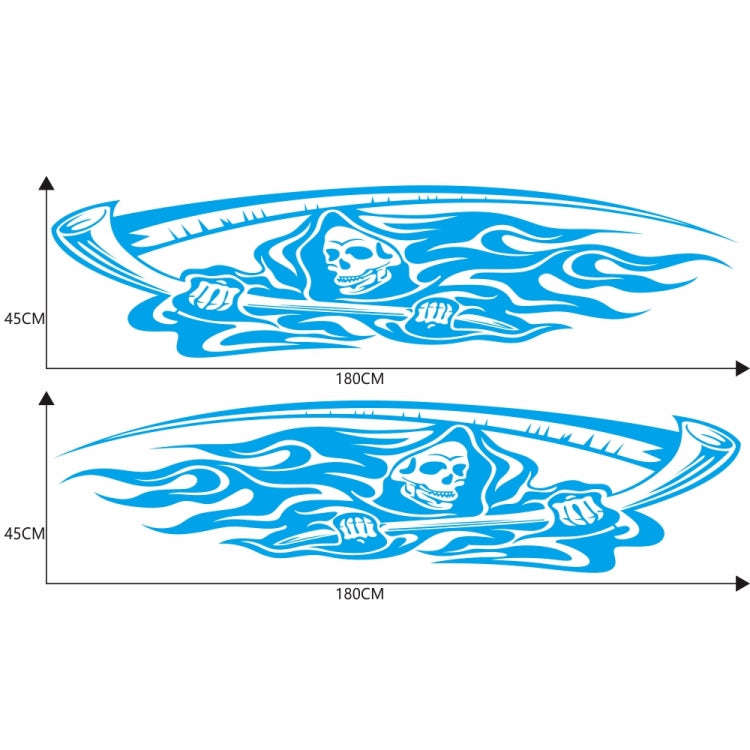 2 PCS/Set D-435 Grim Reaper Pattern Car Modified Decorative Sticker(Blue)