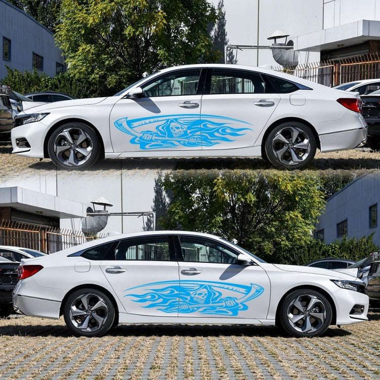 2 PCS/Set D-435 Grim Reaper Pattern Car Modified Decorative Sticker(Blue)