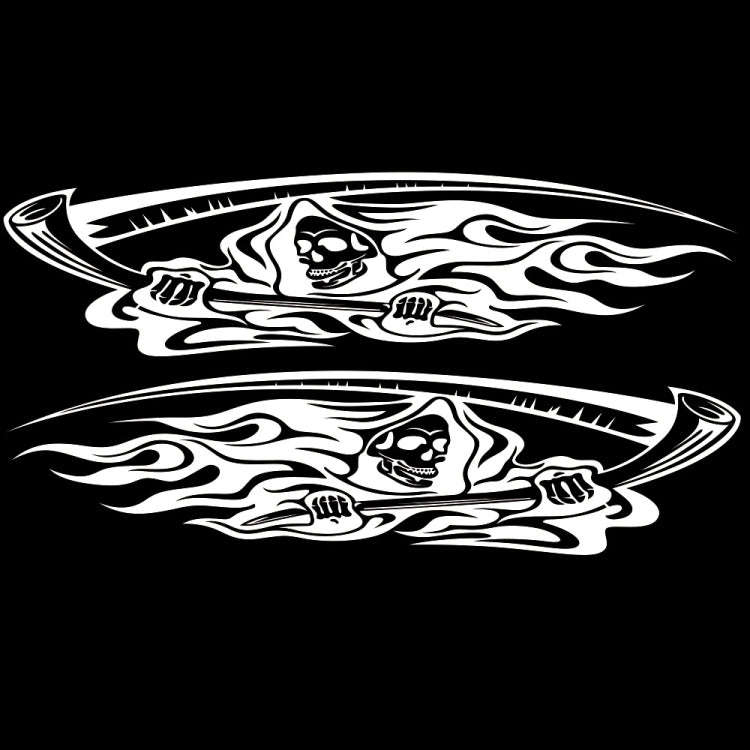 2 PCS/Set D-435 Grim Reaper Pattern Car Modified Decorative Sticker(White)