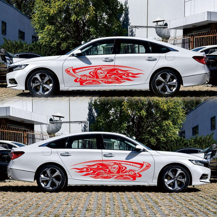 2 PCS/Set D-435 Grim Reaper Pattern Car Modified Decorative Sticker(Red)