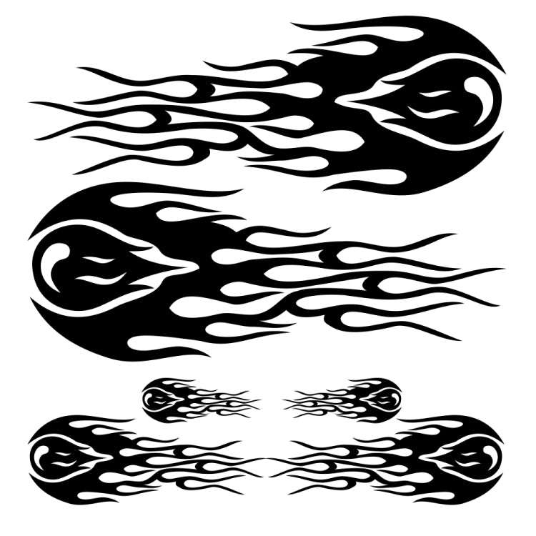 D-451 Car Modified Side Door Front Rear Bumpers Rearview Mirror Decorative Sticker(Black)