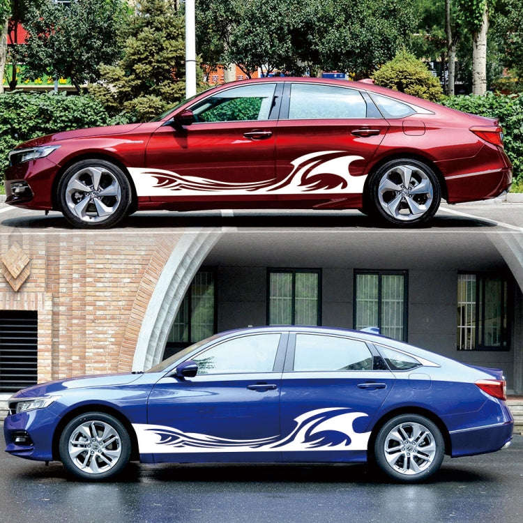 2 PCS/Set D-467 Waves Pattern Car Modified Decorative Sticker(White)