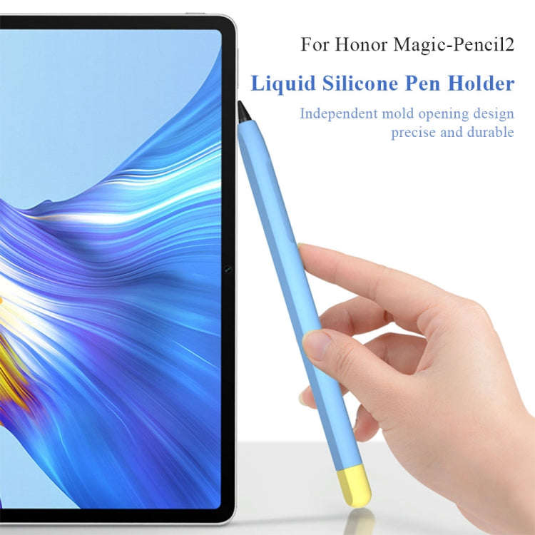 Contrasting Color Series Liquid Silicone Protective Case For Honor Magic Pencil 2(Sky Blue)
