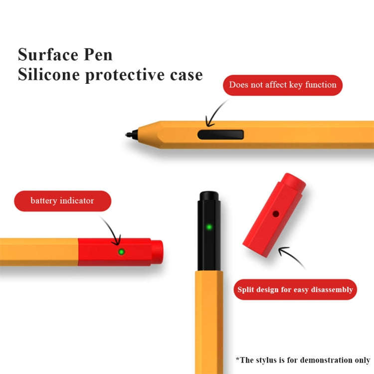 Contrasting Color Series Liquid Silicone Protective Case For MicroSoft Surface Pen(Pink)