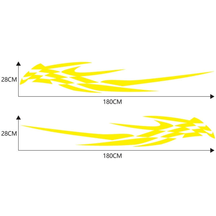 2 PCS/Set D-468 Checkered Totem Pattern Car Modified Decorative Sticker(Yellow)