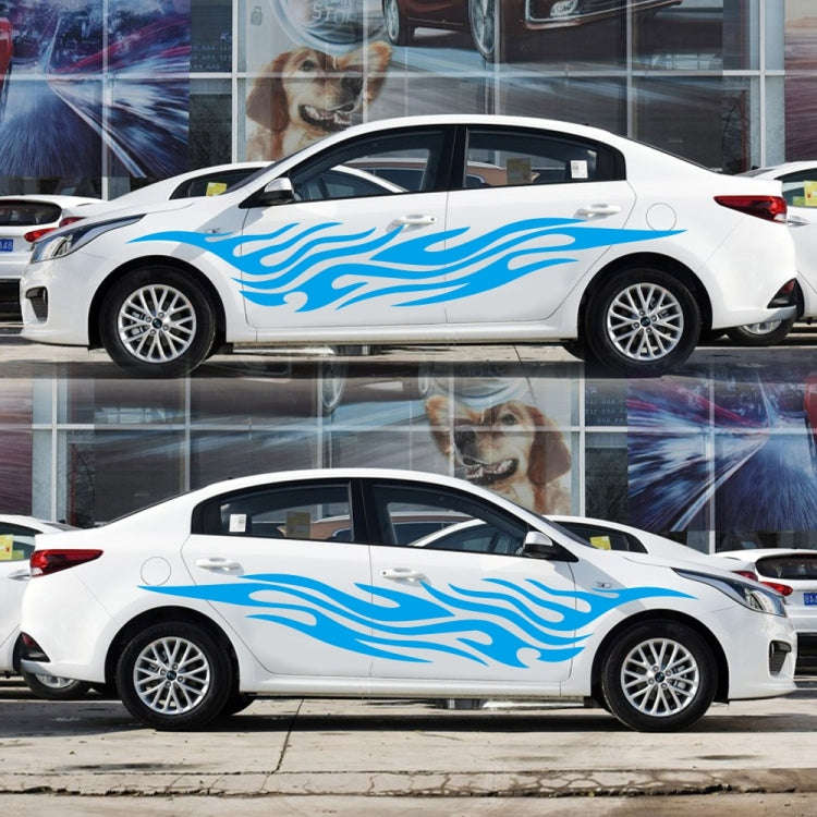 2 PCS/Set D-476 Fire Element Pattern Car Modified Decorative Sticker(Blue)