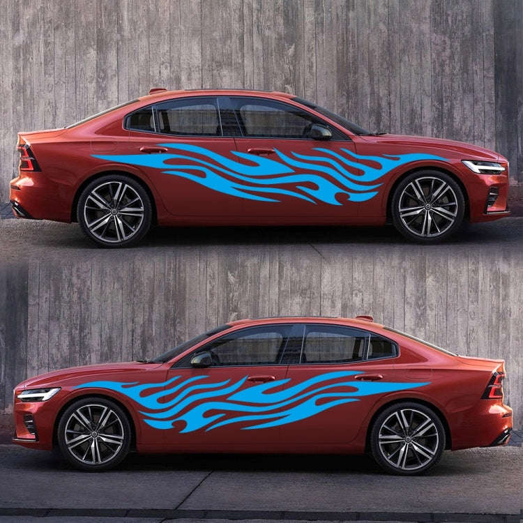 2 PCS/Set D-476 Fire Element Pattern Car Modified Decorative Sticker(Blue)