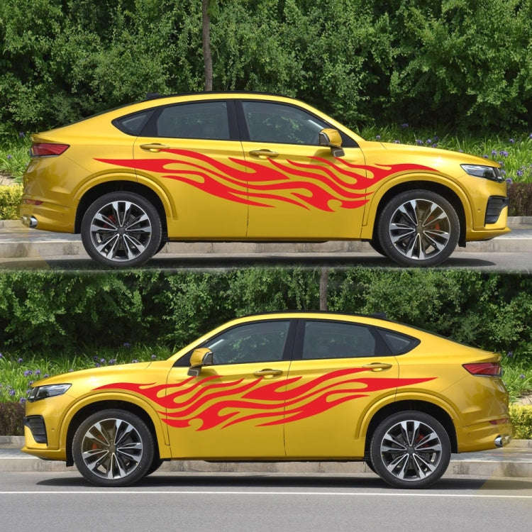 2 PCS/Set D-476 Fire Element Pattern Car Modified Decorative Sticker(Red)