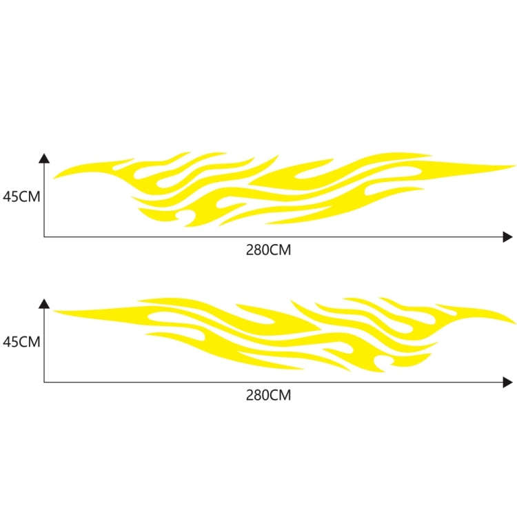 2 PCS/Set D-476 Fire Element Pattern Car Modified Decorative Sticker(Yellow)