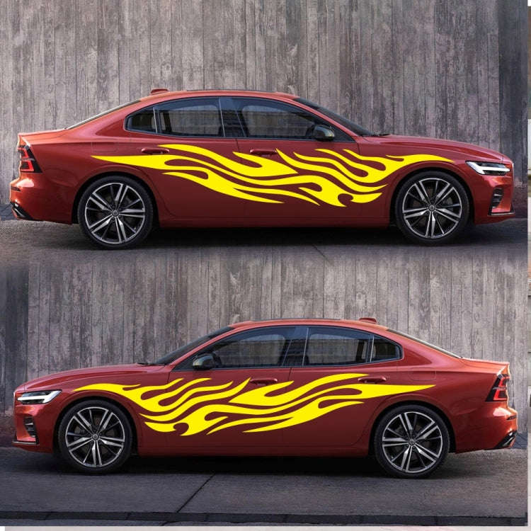 2 PCS/Set D-476 Fire Element Pattern Car Modified Decorative Sticker(Yellow)