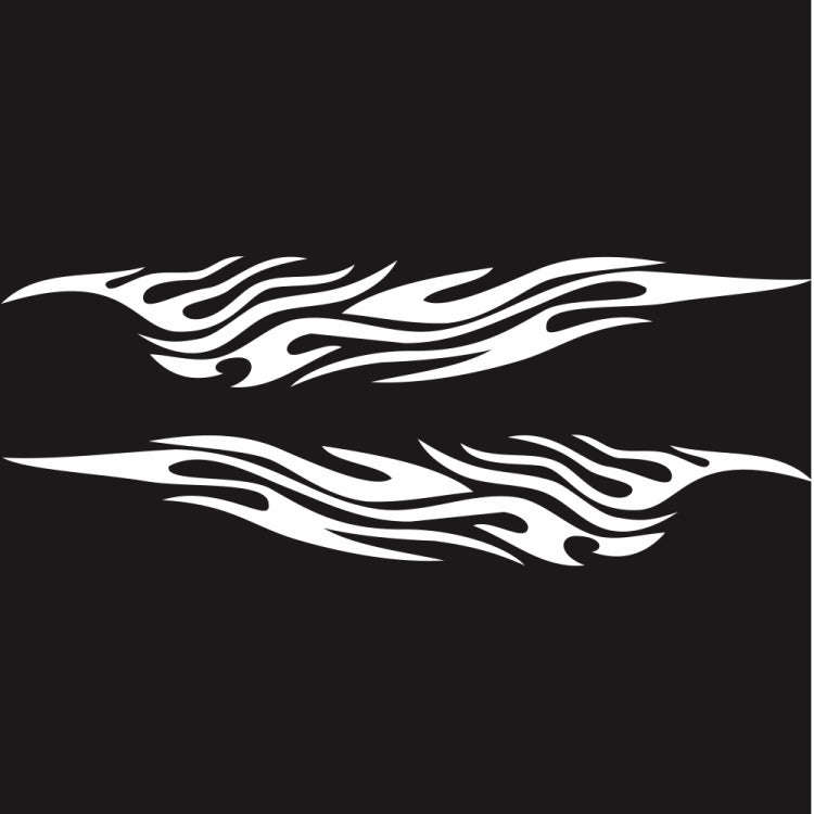 2 PCS/Set D-476 Fire Element Pattern Car Modified Decorative Sticker(White)