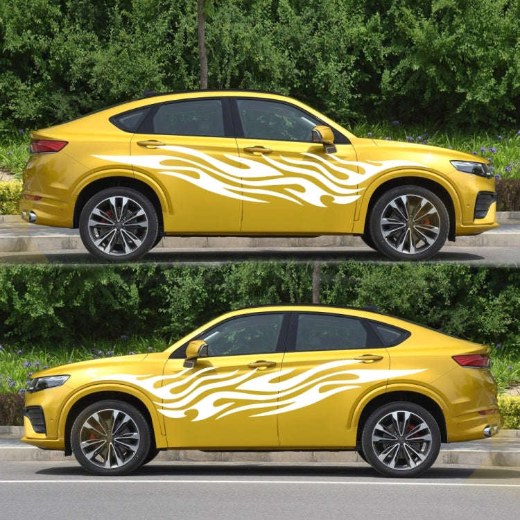 2 PCS/Set D-476 Fire Element Pattern Car Modified Decorative Sticker(White)