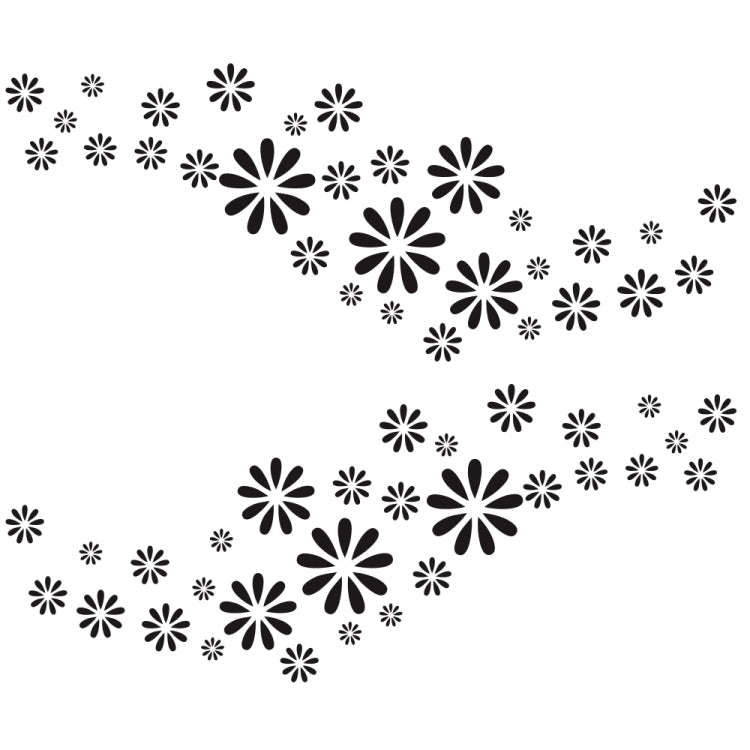 2 PCS/Set D-483 Flower Pattern Car Modified Decorative Sticker(Black)