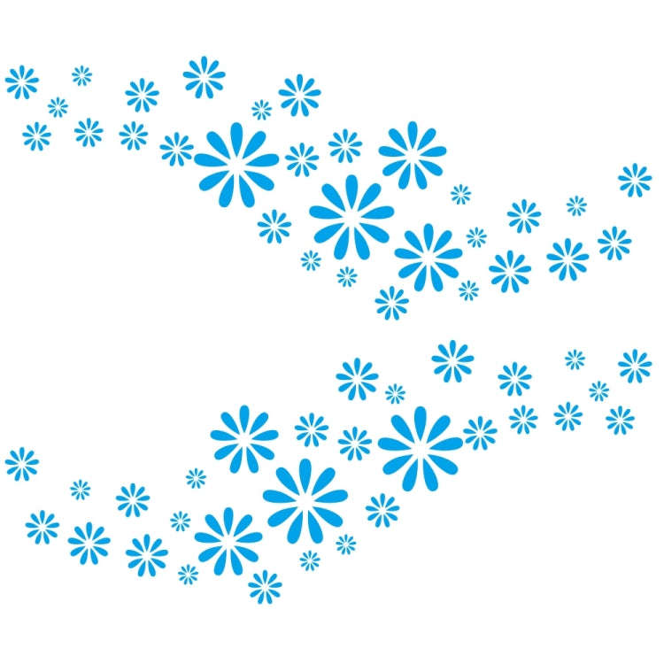 2 PCS/Set D-483 Flower Pattern Car Modified Decorative Sticker(Blue)