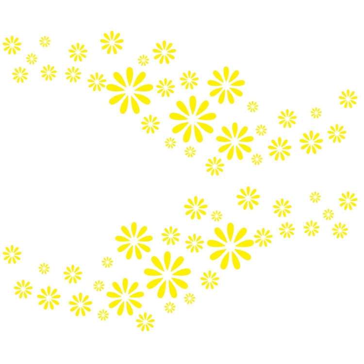 2 PCS/Set D-483 Flower Pattern Car Modified Decorative Sticker(Yellow)