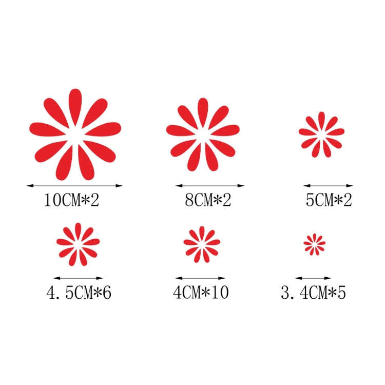 2 PCS/Set D-483 Flower Pattern Car Modified Decorative Sticker(Red)