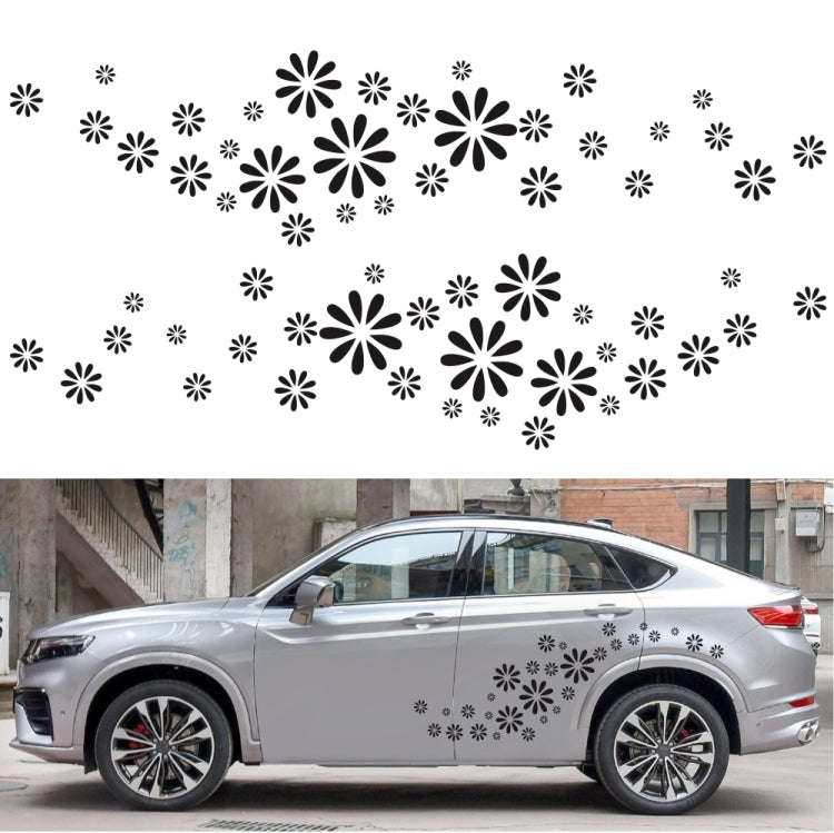 2 PCS/Set D-483 Flower Pattern Car Modified Decorative Sticker(Red)