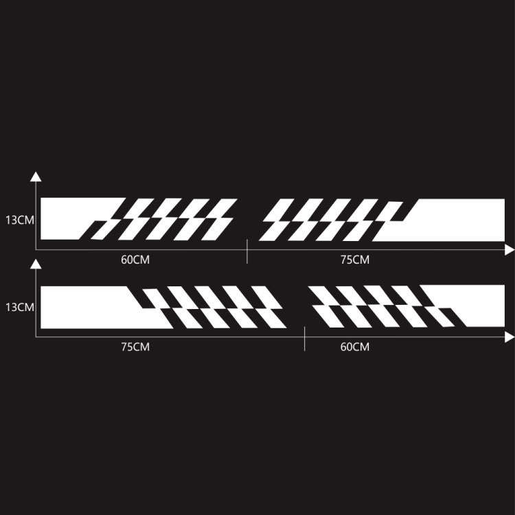 2 PCS/Set D-487 Stripe Pattern Car Modified Decorative Sticker(White)
